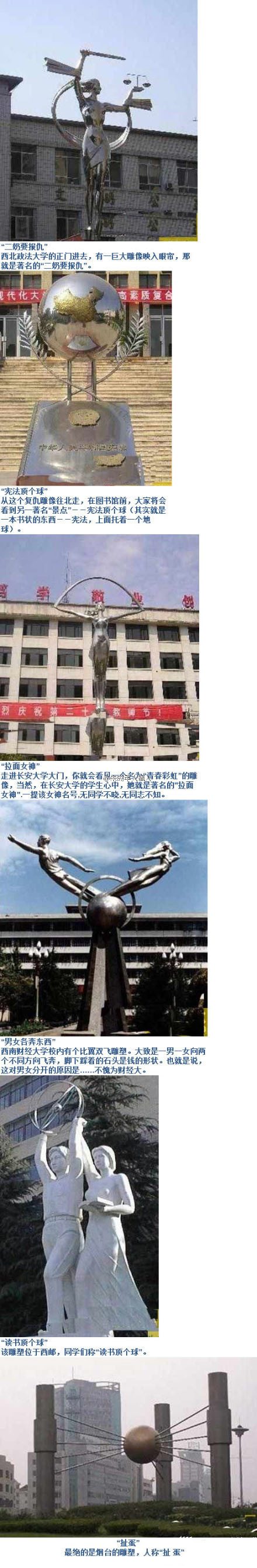 中国大学最雷人的雕塑