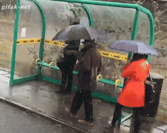 可以避雨了