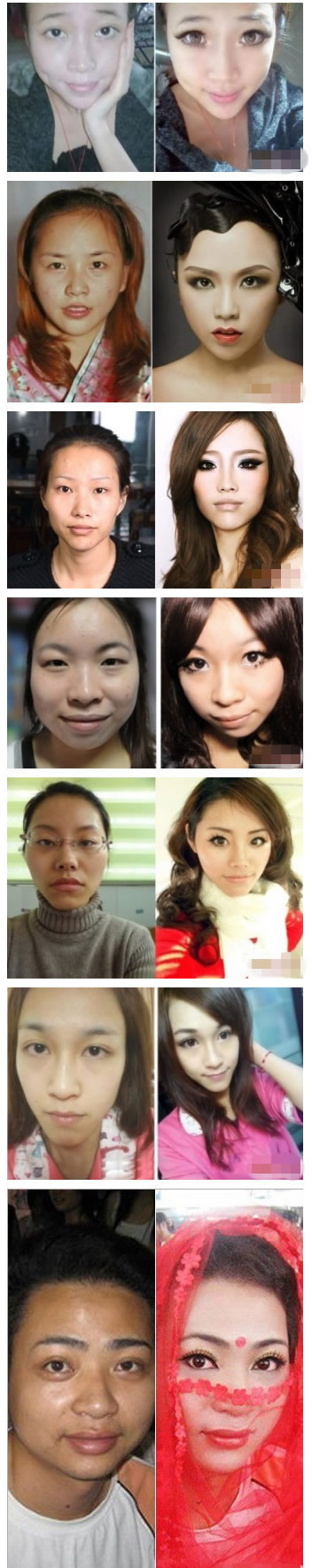美女卸妆就变鬼