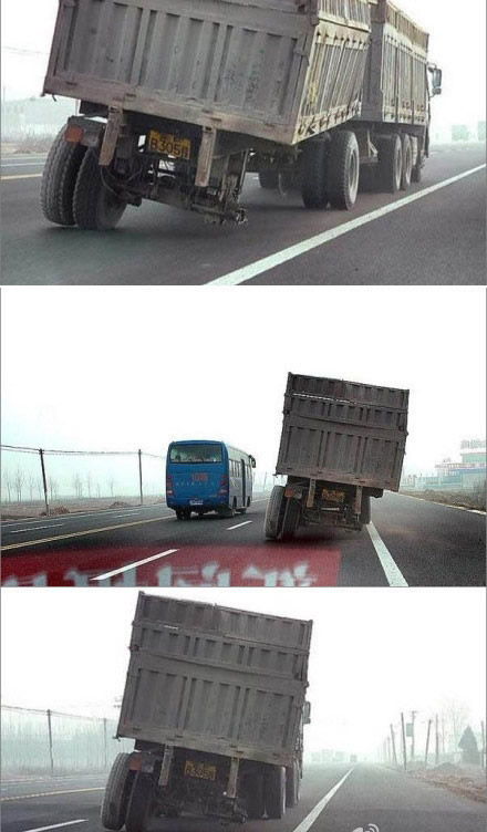 这样也敢上道？我真佩服这司机的胆量