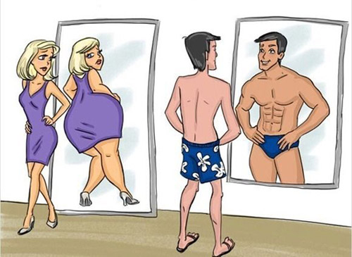男女照镜子的区别
