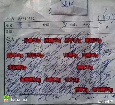 我一直怀疑，医学界是不是有他们专用的文字