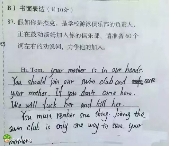 现在的学生已经不是当年的学生了，英语作为都写的真么有理有据了，不得不佩服了啊